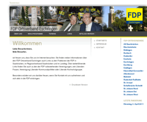 fdp-eschringen.de: Willkommen
FDP Ortsverband Nord stellt sich vor. Informationen zu Personen, Programmen, Link