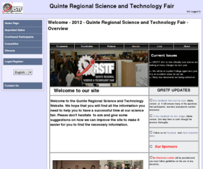 qrstf.ca: Welcome - 2012 - Quinte Regional Science and Technology Fair - Overview
