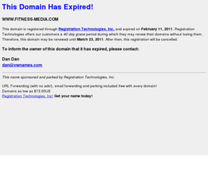 fitness-media.com: FITNESS-MEDIA.COM Has Expired!
