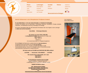 kneeonline.com: Orthopädische Privatpraxis Dr. med. M. Meyer und Dr. med. G. Schneider, Fachärzte für Orthopädie aus Ansbach
Orthopädische Privatpraxis Dr. med. M. Meyer und Dr. med. G. Schneider, Fachärzte für Orthopädie aus Ansbach - Ihre Experten rund um Sportmedizin, Chirotherapie, Akupunktur, Physikalische Therapie, ambulante Operationen, 3D-Wirbelsäulenvermessung, Kinesiologie und Osteologie.