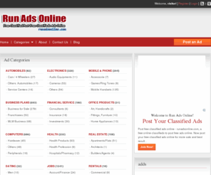 runadsonline.com: Run Ads Online!  Free Classified Post Free Classifieds Ads Online
post free classified ads online - runadsonline.com, a free online classifieds to post free ads online. Now post your free classified ads online for more sale and best result.