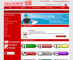 sealocrete.biz: Sealocrete PLA Ltd Concrete & Mortar  Admixtures, Sealants, Cleaning, Timber,
Adhesives, Cleaning, Concrete and Admixtures, Concrete Anchoring, Concrete Curing Aids, Concrete Repairs, Decorating, Flooring, Miscellaneous, Paint, Roofing, Sealants, Tiling, Timber, Waterproofers