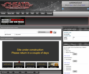 cheats.co.uk: Cheats - Free Game Cheats, Codes, Hints, Reviews and More

