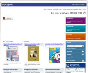 psychcorp.co.uk: Pearson Assessment | Home
Pearson Assessment, formerly Harcourt Assessment, publishes psychometric assessments and interventions for Psychologists, Allied Health Therapists and Education Professionals