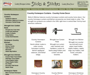 sticksandstitches.com: Country Homespun Curtains-Country Home Decor-Homespun Fabric
Country homespun curtains, country home decor, homespun fabric. and wrought iron home decor.