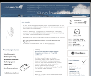 use-control.com: Programmierung, Webdesign, Programmierungen,  Programmierer, Marketing,  Internetservice, Grafik
Wir bieten: Klassisches Webdesign, Programmierung, Webdesign für alle Anforderungen, Allgemeine Programmierung, eBusiness Lösungen, Shop Software, Programmierung von eCommerce Anwendungen, Programmierung in allen Sprachen