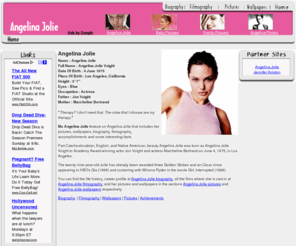 missangelinajolie.com: Angelina Jolie : Angelina Jolie Pictures, Angelina Jolie Wallpapers
Information on Angelina Jolie with pictures, wallpapers, biography, filmography, and achievements.