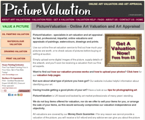 picturevaluation.com: Art Valuations
Online art valuation and appraisal of paintings, watercolours, drawings, pictures and prints.