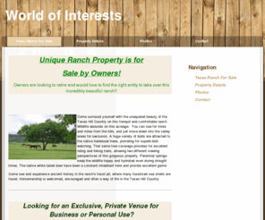 worldofinterests.com: World of Interests - Texas Ranch For Sale
Unique Texas property for sale. This historic ranch has lots of potential for a variety of uses. The possibilities are endless!
