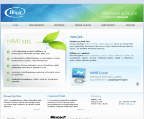havit.cz: HAVIT - Vývoj webových aplikací
Zakázkový vývoj webových aplikací na platformě Microsoft (ASP.NET). Software na míru Vašich potřeb. 
