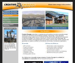 creativeenergies.biz: Creative Energies | Home
Creative Energies is Wyoming, Montana, Utah, and Idaho premier full-service renewable energy company featuring solar power, wind power, and hydro power solutions for your energy needs.