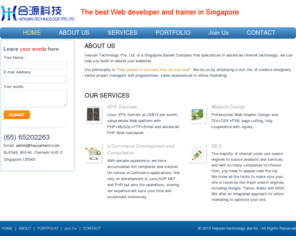 heyuantech.com: Web Development, Software Programmer, Website Design, Singapore -  Heyuan Technology 1.2
We provide services of Website design, Web application development, graphics design, E-commerce Solutions, website hosting, software development Search Engine Optimisation (SEO) and E-Marketing, etc in Singapore.