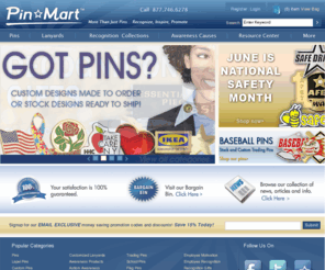 pinmart.com: Lapel Pins, Custom Pins, Stock Pins, Lanyards, | Pin Mart
For the best selections and lowest prices on lapel pins and lanyards look no further than PinMart. 1,000's of stock pin and lanyard designs, custom pins and lanyards made to order. 100% satisfaction guarantee! We carry team pins, corporate pins, service pins and more to fit all ocassions.