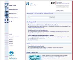 tib-online.net: TIB Hannover: Katalogsuche - In den Beständen der TIB suchen (GetInfo)
Deutsche Zentrale Fachbibliothek für Technik, Architektur, Chemie, Informatik, Mathematik, Physik. Dokumentlieferung für Fachliteratur aus Technik und Naturwissenschaften.