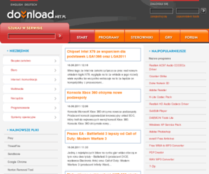 download.net.pl: Sterowniki, download, pliki sterowniki, programy download
Największa baza posegregowanych plików, sterowników i programów do ściągnięcia. Znajdziesz sterowniki, pliki, programy i szybki download.