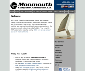 monmouthcomputersolution.com: Computer Repair NJ EXPERT On-Site Computer Support Monmouth County NJ
Prompt, Professional, Affordable Service for Home and Business. Monmouth County and Ocean County New Jersey - Monmouth Computer Associates LLC