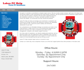 extantsolutions.com: Detroit Lakes Computer Repair, Computer Repair Detroit Lakes, Lakes PC Help
computer, hardware, Windows 7, Windows XP, Windows Vista, Apple Mac, OSX, Linux, Red Hat, CentOS, software, networking, antivirus, 24hr turn around, service, sales, student specials, laptop, desktop, home theater, howto videos, Virus Removal, Detroit Lakes, Wireless, Wireless Networking, Upgrade, Computer Repair Detroit Lakes, 56501, Frazee, Audubon, Lake Park, Hawley, Pelical Rapids, Dent, Perham, Vergas, Callaway, Ogema, WaubunComputer Repair Detroit Lakes, 56501,