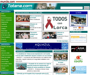 totana.com: Totana.com - Portal independiente de la ciudad de Totana (Murcia)
Totana.com - Portal independiente de la ciudad de Totana (Murcia). Guia turistica, fotos, noticias, foros, chat, articulos, postales, etc.