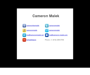 cameronmalek.net: Cameron Malek
Cameron Malek's homepage.
