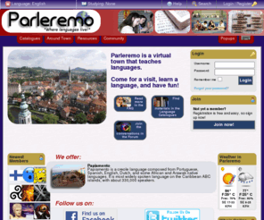 parleremo.com: Parleremo • Where languages live!
Parleremo is a language learning site in the form of a virtual town.