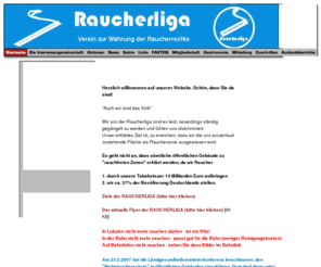 raucherliga.de: Raucherliga
Verein zur Wahrung der Raucherrechte