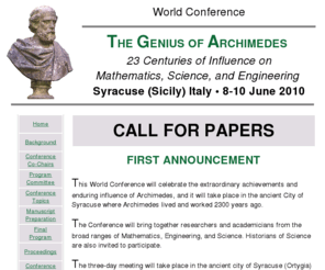 archimedes2010.org: Welcome
World Conference Welcome