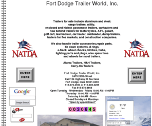 fortdodgetrailerworld.com: Trailer Sales - Fort Dodge Trailer World
Fort Dodge Trailer World, Trailers, aluminum, steel, cargo trailers, utility, enclosed, gooseneck trailers,  carhaulers, motorcycles, ATV, gokart, skidloader, construction,  trailer accessories, 