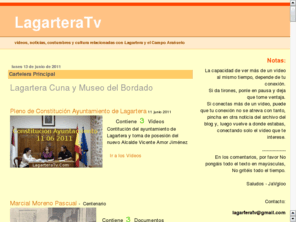lagarteratv.net: Videos y noticias de Lagartera
Noticias, vdeos, costumbres, cultura , labores y bordados de Lagartera