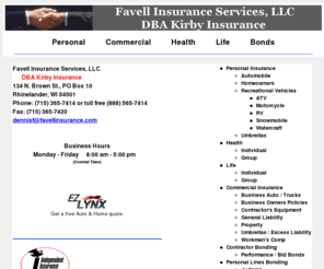 favellinsserv.com: Favell Insurance Services, LLC DBA Kirby Insurance
Favell Insurance Services, LLC DBA Kirby Insurance, Individual, Group, Commercial Insurance