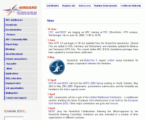 nordugrid.org: NorduGrid
NorduGrid is a Grid Research and Development collaboration aiming at development, maintenance and support of the free Grid middleware, known as the Advance Resource Connector (ARC)