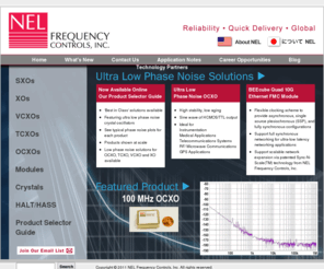 nelfc.com: NEL Frequency Controls: For Oscillators, Encoders, CMOS, LVDS, TCXO, VCXO, DPECL, Ultra Low Phase Noise Solutions and more
NEL Frequency Controls is a technology leader in the development and manufacture of leading edge frequency control products and ultra low phase noise solutions. 