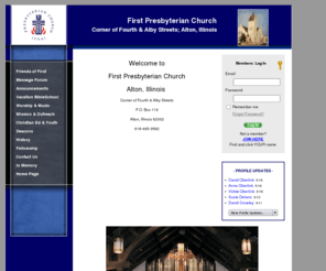 fpcalton.com: First Presbyterian Church Corner of Fourth & Alby Streets;  Alton, Illinois, Alton, IL
This is the official web site for the First Presbyterian Church Corner of Fourth & Alby Streets;  Alton, Illinois