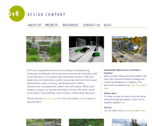 svrdesign.com: SvR Design - Sustainable engineering, landscape architecture, and planning.
SvR Design – An integrated services firm that specializes in innovative and sustainable solutions.