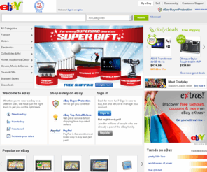 ebaaaay.com: eBay - New & used electronics, cars, apparel, collectibles, sporting goods & more at low prices
Buy and sell electronics, cars, clothing, apparel, collectibles, sporting goods, digital cameras, and everything else on eBay, the world's online marketplace. Sign up and begin to buy and sell - auction or buy it now - almost anything on eBay.com