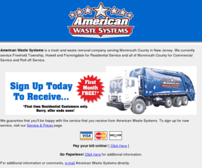 americanwastesys.com: American Waste Systems is a trash and waste removal company serving Monmouth County in New Jersey
American Waste Systems is a trash and waste removal company serving Monmouth County in New Jersey, offering both residential and commercial service to our customers.