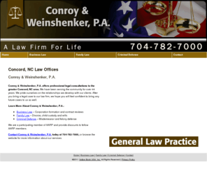 cwlawonlinenc.com: Law Offices Concord, NC - Conroy and Weinshenker, P.A.
Conroy and Weinshenker, P.A. provides professional legal consultations to Concord, NC. Call 704-782-7000 for more information.