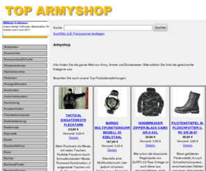 top-armyshop.de: Armyshop     Preisvergleich
Armyshop: Die ganze Welt der Armee- und Bundeswehrartikel. Armyshop     Preisvergleich