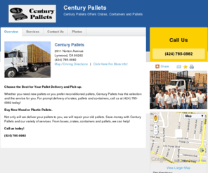 centurypallets.net: Crates - Pallets - Century Pallets - Lynwood - California
Call     (424) 785-0982
. Century Pallets Offers Crates, Containers and Pallets