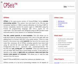 cpseis.org: CPSeis - Open Source Software for Seismic Processing.
geoscience software framework