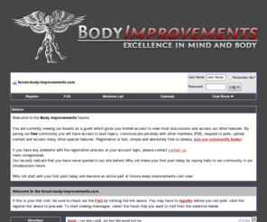 forum-body-improvements.com: forum-body-improvements.com - Powered by vBulletin
This is an active community where the intricacies of weight loss, exercise and performance are discussed.