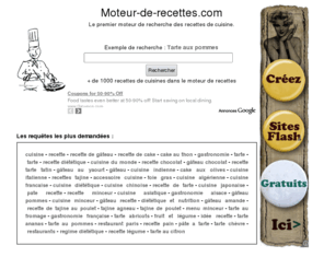 moteur-de-recettes.com: Moteur de recette : annuaire des recettes de cuisine !
Moteur de recette : Moteur de recettes est un annuaire complet de recettes de cuisine, un site 100% gastronomie.