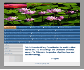 frankmei.com: Tai Chi (Taiji) - Tai Chi & TCM
Tai Chi & TCM. Zi Wu Liu Zu use in Tai Chi, Du & Ren meridian, Tai Ji push hand Da Lu, Acupunture and Tuina, Qi Gong, Energy shield and special doors-Qi Men Dun Jia, Ninjitsu-9 words sword cut