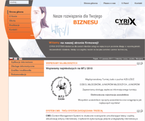 cyrix.pl: CYRIX SYSTEMS - nasze rozwiązania dla Twojego BIZNESU - Strona główna
CYRIX SYSTEMS - rozwiązania dla Twojego BIZNESU, strony www, sieci LAN, audyt informatyczny, telefonia VoIP, usługi serwisowe, CRM, CMS.