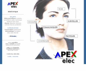 apex-elec.fr: APEX Elec CAEN Calvados : Electronique Securite Communications
Specialiste : etude, integration, installation et maintenance en videosurveillance, alarme, sonorisation
