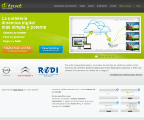 dstant.com: dStant - Cartelería digital dinámica de bajo coste
dStant es una solución integral de bajo coste de cartelería digital fácil de utilizar, gestionar e implantar.