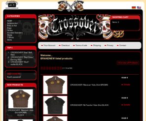 tattoo-crossover.com: Bandshop ::
Crossover ::
Welcome...  BRANDNEW listed products:
Lo-Fi Merchandise can provide professionally constructed and individual webshops. The customer doesn’t have to leave the band’s homepage or myspace site for ordering the band´s merchandise. Therefore we will create an individual store page for you, styled in your corporate design. This store is directly connected to our shop system. Orders are done on your band page and are shipped and handled by our mailorder department.