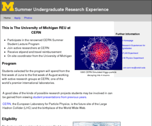 um-cern-reu.org: UM-CERN-REU
