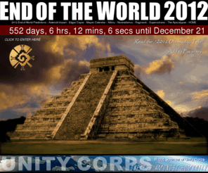 worldend.org: WORLD END - End of World - 2012 - End World Predictions - Ragnarok - Armageddon - Apocalypse
End of the World predictions are discussed such as the Mayan Calendar 2012 end, Ragnarok, Armageddon, the Apocalypse, Nibiru, and the End Times prophecy. Discover the truth about the Mayan calendar 2012 world end prophecy, galactic alignment, Nostradamus predictions and more.