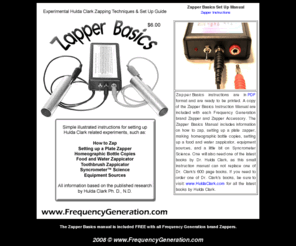 zapperbasics.com: Zapper Basics manual for Frequency Generation brand Zappers
