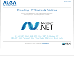 alga-e.com: ALGA Engineering
Consulting - IT Services & Solutions
implement enterprise applications, meet complex business requirements, great user experience, high system performance, scalability